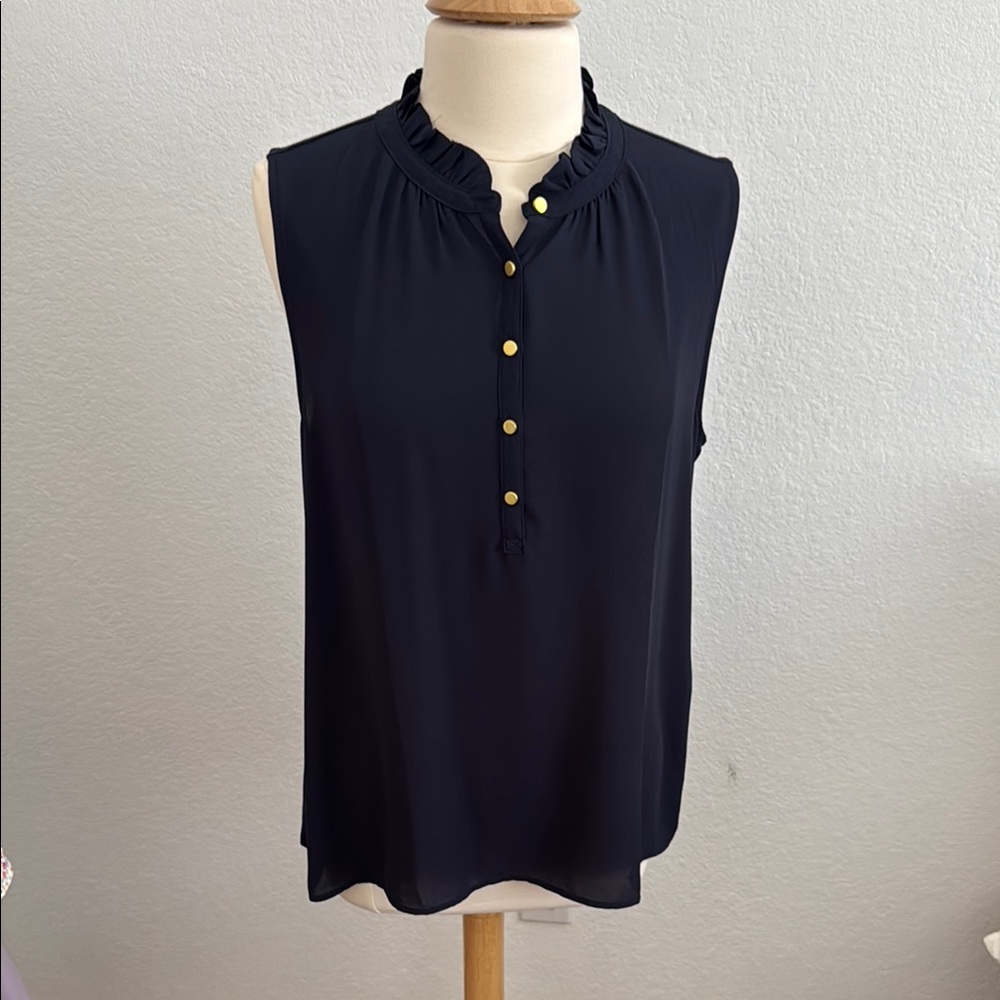 Navy Sleeveless Top